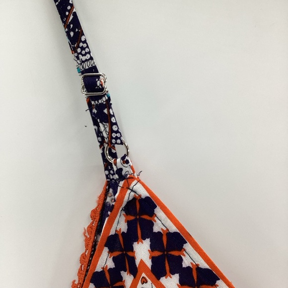 VENUS Navy and Orange Patterned Hankerchief Dress - Picture 8 of 12